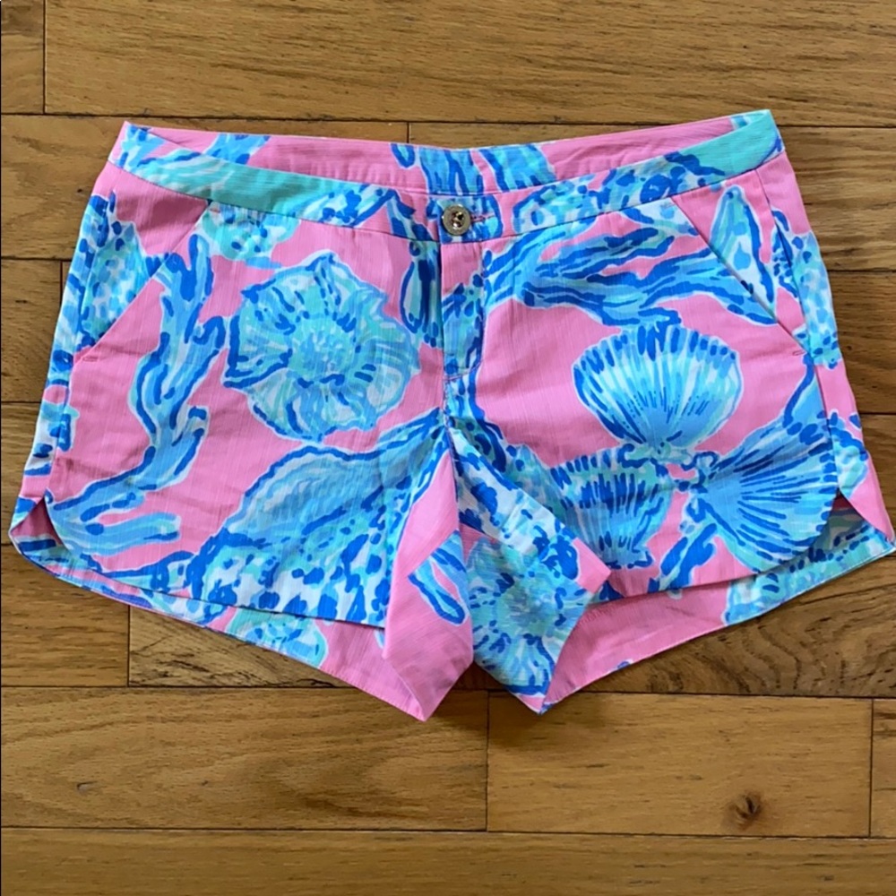 Lilly Pulitzer Pink and Blue Shell Shorts